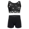 thumbnail image 1 of SiiRoh Girls Shiny Rhinestones Shorts Set Active Crop Tank Top Gymnastics Dance Sports Outfit Black 10, 1 of 7
