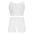 thumbnail image 1 of SiiRoh Girls Shiny Rhinestones Shorts Set Active Crop Tank Top Gymnastics Dance Sports Outfit White 12, 1 of 6
