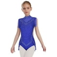 thumbnail image 1 of SiiRoh Girls Sparkly Tassel Latin Dance Leotards Gymnastics Ballet Figure Skating Bodysuit Dancewear Royal Blue 8, 1 of 6