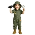 thumbnail image 1 of SiiRoh Infant Trailblazer Outfit Jungle Explorer Suit Zookeeper Jumpsuit Carnival Button Down Turndown Collar Overalls Army Green 4-5, 1 of 6