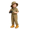 thumbnail image 1 of SiiRoh Infant Trailblazer Outfit Jungle Explorer Suit Zookeeper Jumpsuit Carnival Button Down Turndown Collar Overalls Khaki 12-18 Months, 1 of 5
