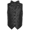 thumbnail image 1 of SiiRoh Kids Boys Gentlemen Bow Tie Vest Banquet Birthday Party Sleeveless Classic Jacquard Waistcoat Black 16, 1 of 4