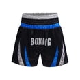 thumbnail image 1 of SiiRoh Kids Boys Muay Thai Boxing Shorts Metallic MMA Kickboxing Fight Shorts Workout Training Bottoms Blue&Silver 6, 1 of 7