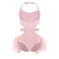 thumbnail image 1 of SiiRoh Kids Girls Ballet Feather Skirted Leotard Sleeveless Glitter Tassel Gymnastics Bodysuit Jazz Dance Outfit Pink 16, 1 of 4