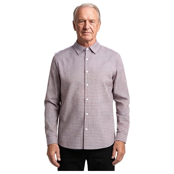 SiiRoh Men Elderly Adaptive Tee Shirts Open Back with Full Back Overlap Loose Long Sleeve Button-up Shirt for Daily Caring Coffee XXL