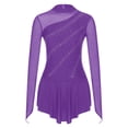 thumbnail image 1 of SiiRoh Women's Figure Ice Skating Dress Sparkly Rhinestones Long Sleeve Ballet Lyrical Dance Leotard Purple M, 1 of 7
