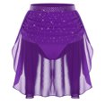 thumbnail image 1 of SiiRoh Women's Rhinestone Lyrical Ballet Dance Skirts Chiffon Hem Built-in Briefs Contemporary Dancewear Purple S, 1 of 5