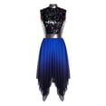 thumbnail image 1 of SiiRoh Women's Sequined Liturgical Worship Praise Dance Dresses Gradient Mesh Irregular Church Worship Tunic Colorful L, 1 of 5