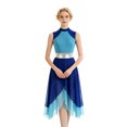thumbnail image 1 of SiiRoh Womens Sleeveless Ballet Dancewear Ballroom Dance Leotard Dress Mock Neck Liturgical Praise Worship Dress Tunic Prom Dresses Blue XL, 1 of 7