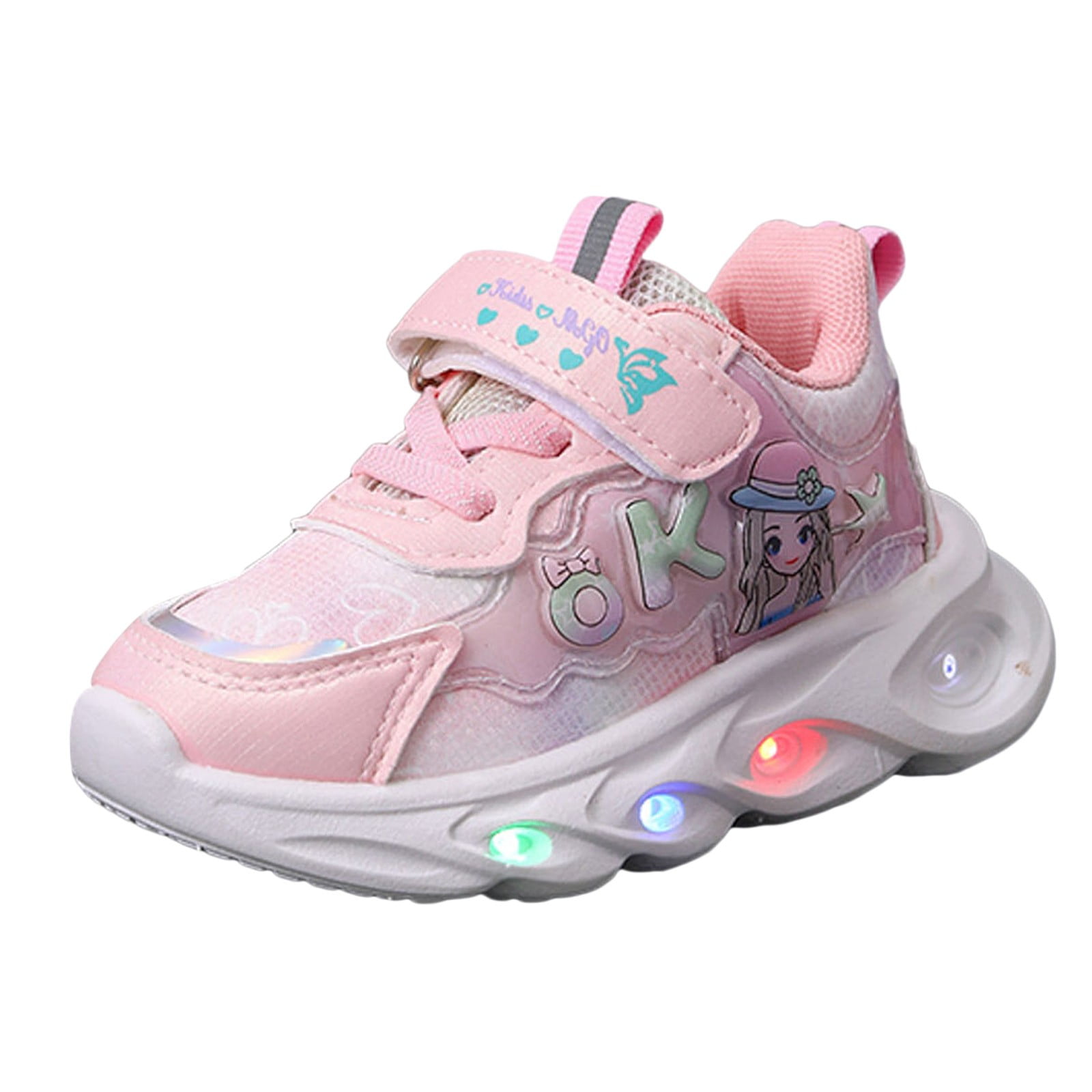 Siilsaa 2024 Girls Sneakers Tennis Running School Sneakers for Little/Big Kid Pink,18-24 Months