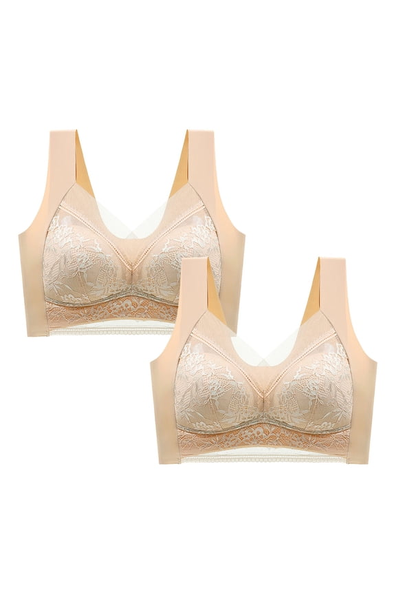 A Lingerie for Women Bralette for Women,Women's Lace Plus Size Vest Crop Wireless Lingerie Underwear Camisole Cute Bra Beige,L