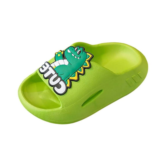 Siilsaa BAnala Kids Cloud Slides Boys Girls Comfy Lightweight Toddler Sandals Open Toe House Non Slip Slippers Indoor Outdoor Green,5.5-6 Years