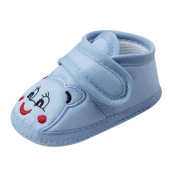 Siilsaa Baby Boy Girl Shoes Barefoot Shoes Breathable Sneakers Hook and Loop Lightweight Walking Shoes Slip On Tennie Shoes Protect Toes Cartoon School Shoes Blue,12-18 Months