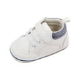 thumbnail image 1 of Siilsaa Baby Girl Crib Shoes Baby Toddler Soft Soled Comfortable Casual Sneakers With Straps White,6-12 Months, 1 of 5