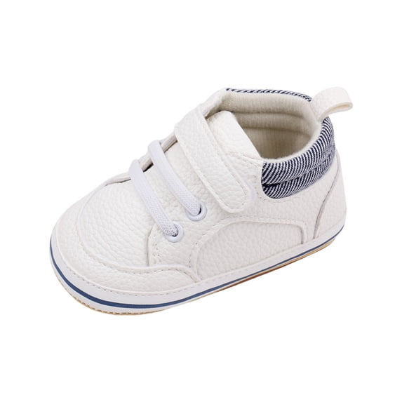 Siilsaa Baby Girl Crib Shoes Baby Toddler Soft Soled Comfortable Casual Sneakers With Straps White,6-12 Months