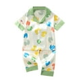 thumbnail image 1 of Siilsaa Baby Girl Outfit Girl Clothes Summer Short Sleeve Floral Print T Shirt Tops + Elastic Shorts Set Green,110, 1 of 5