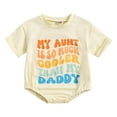 thumbnail image 1 of Siilsaa Baby Girl Romper Girl's Casual Short Sleeve V Neck Bodysuit T-shirt Beige,90, 1 of 4