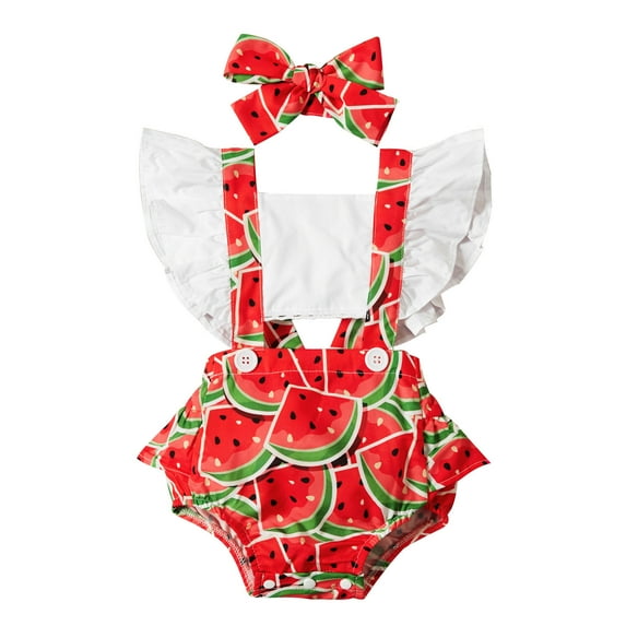 Siilsaa Baby Girl Rompers Baby Girl Romper Short Sleeved Bow Solid Color Bodysuit Romper Jumpsuit Red,100
