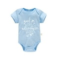 thumbnail image 1 of Siilsaa Baby Romper Girl Baby Girl Clothes Short Sleeve Romper Crewneck Ruffle Shirts Bodysuit Blue,18M, 1 of 4