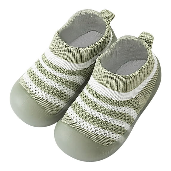 Siilsaa Baby Shoes Toddler First Walking Shoes Non-Skid Indoor Baby Sneakers Soft Sole Non Slip Breathable Lightweight Baby Sock Shoes Green,4.5