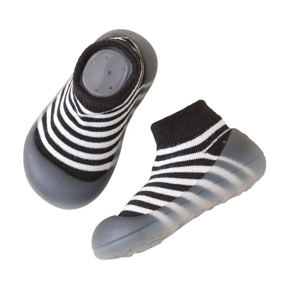 Siilsaa Baby Shoes Toddler Soft Sole Mesh Slipper Soft Rubber Breathable Lightwewight Baby Boy Girl Sock Shoes Black,6.5
