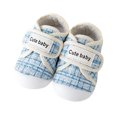 thumbnail image 1 of Siilsaa Baby Sneakers Baby Girls Boys Shoes Soft Anti-Slip Sole First Walkers Star High Top Canvas Denim Unisex Sneaker Blue,18-24 Months, 1 of 5