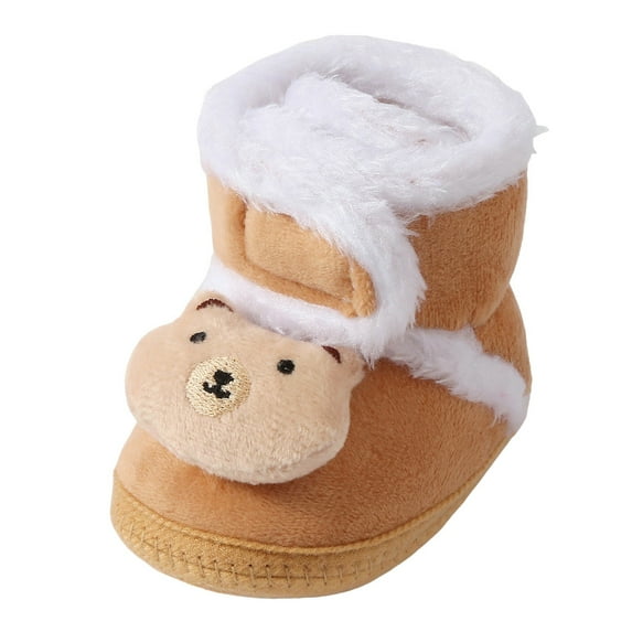 Siilsaa Baby Sneakers Baby Shoes Autumn And Winter Soft Sole Toddler Shoes Boys And Girls Cotton Shoes Toddler Shoes Coffee,0-6 Months