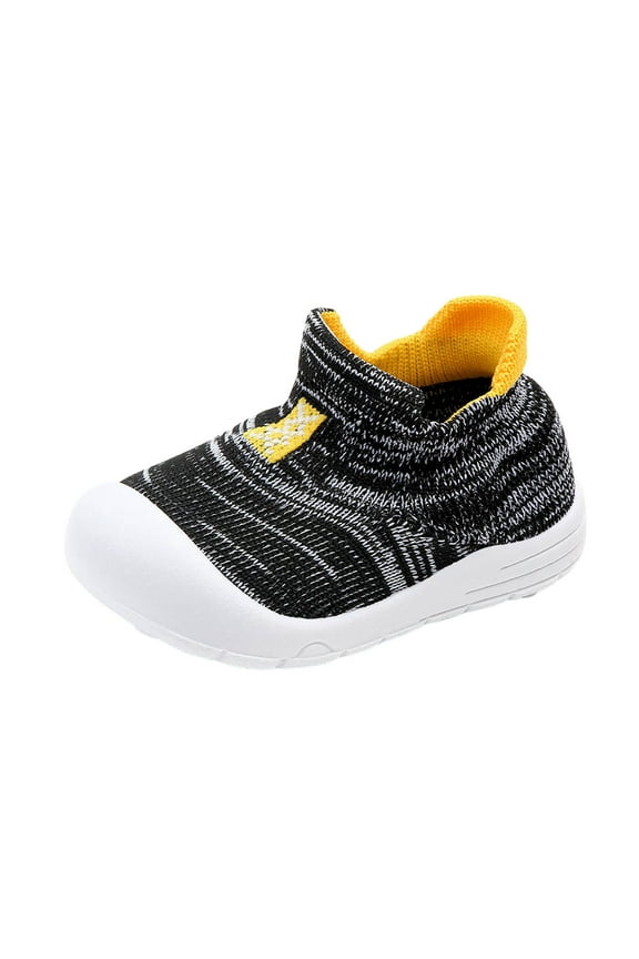 Baby Sock Shoes Toddler Walking Shoes Non Slip Slippers Boys Girls Slip On Sneakers Black,12-18 Months