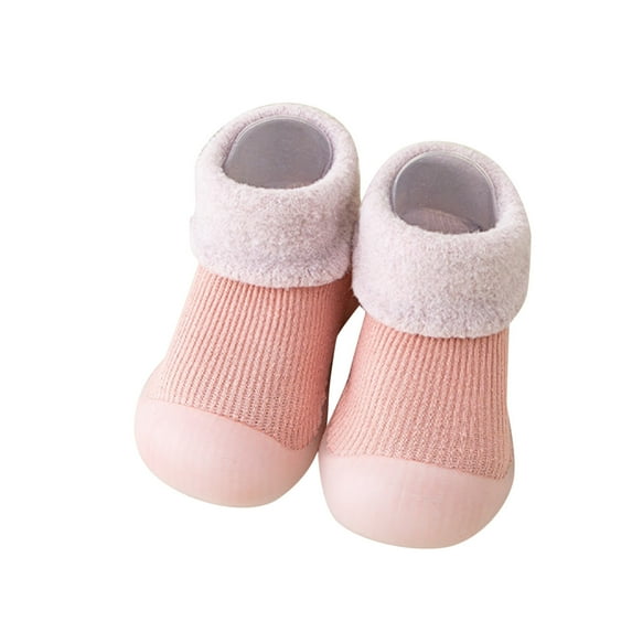 Siilsaa Baby Walking Shoes Sock Shoes Toddle Shoes Non Slip Rubber Soft Sole House Shoes Walking Shoes for Babies Pink,9