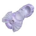 thumbnail image 1 of Siilsaa Ballet Shoes for Girls Split-Sole Dance Slippers Kids Performance Diamond Bow with Elastic Laces for Gymnastics Yoga Shoes Purple,12, 1 of 3