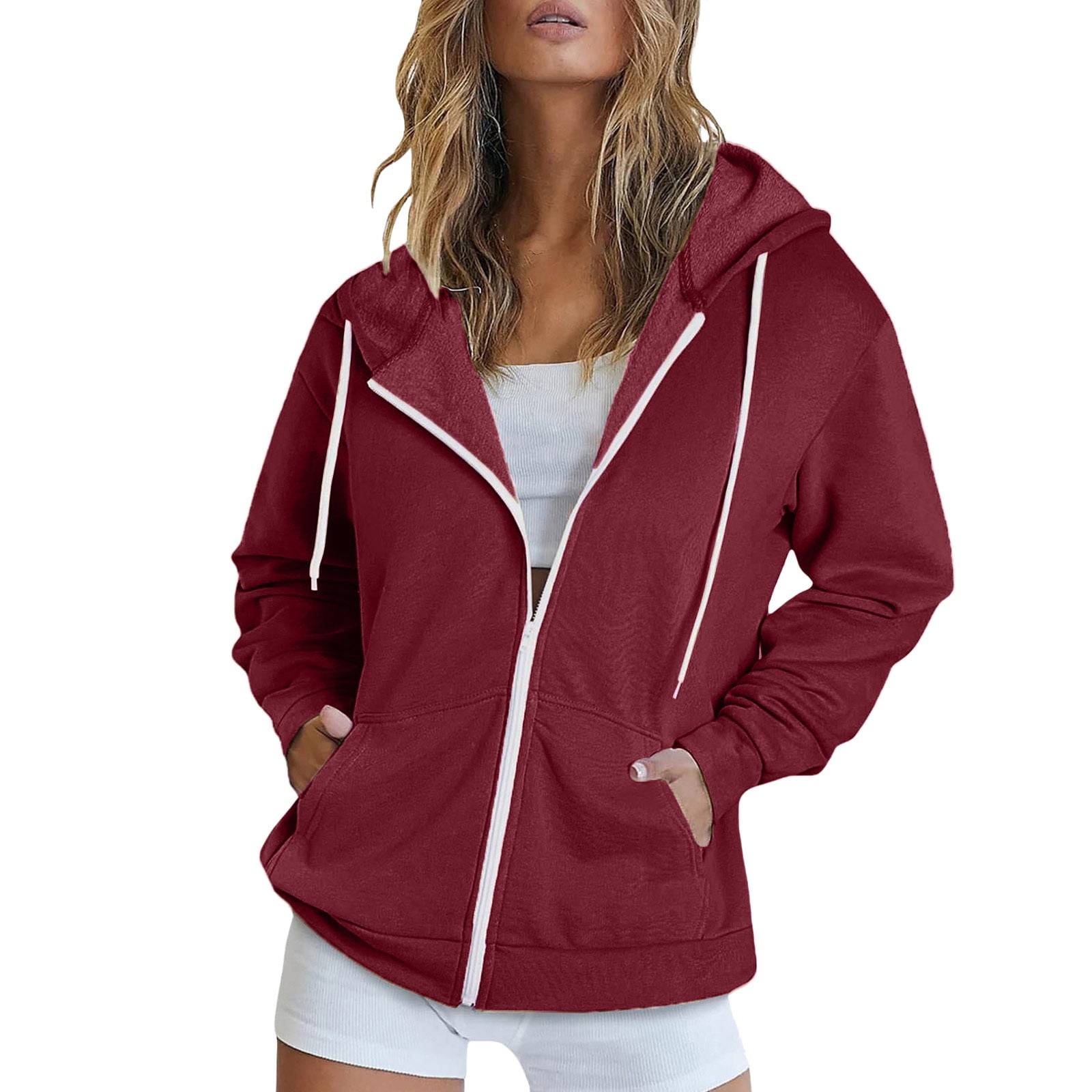 Women’s Lightweight Zip-Up Hoodie – Long Sleeve Casual Jacket With Pockets | Comfy Fall Sweatshirt