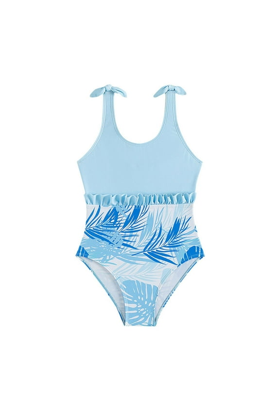 Bathing Suits for Girls Girls Swimsuits One-Piece Bathing Suits Kids Sport Summer Beach Swimwear Blue,13-14 Years