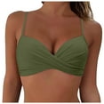 thumbnail image 1 of Siilsaa Bikini Top Halter Twist Front Swimsuit Top Padded Swim Bathing Suit Tops Only AG,L, 1 of 9