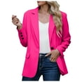 thumbnail image 1 of Siilsaa Blazers for Women Business Casual Womens Casual Long Sleeve Blazers Solid Color Knit Blazer Work Office Open Front Blazer Jacket Hot Pink,XL, 1 of 4