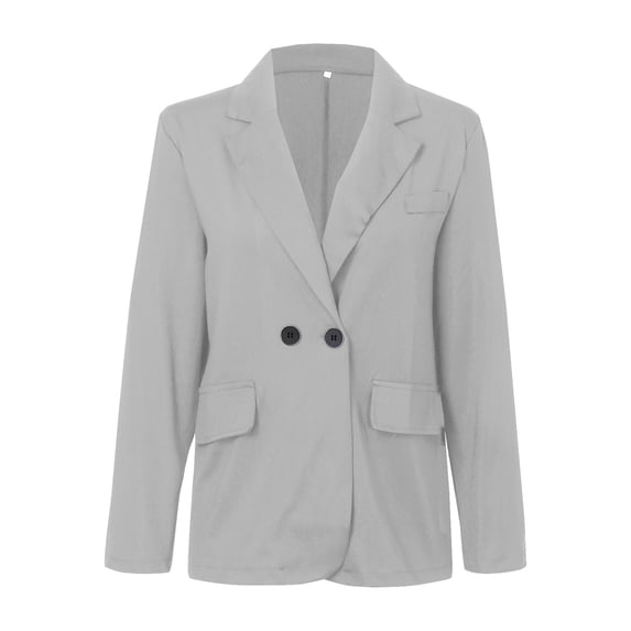 Siilsaa Blazer Jackets for Women Casual Business Open Front Long Sleeve Notch Lapel Office Blazer Jacket Grey,3XL