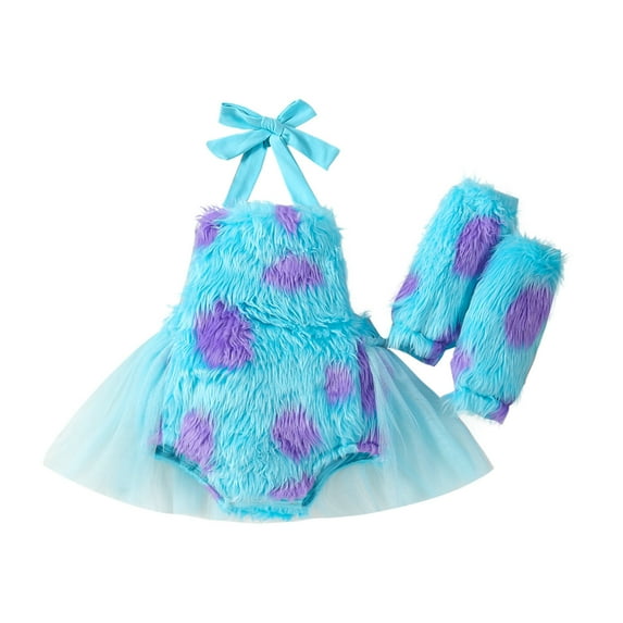 Siilsaa Bodysuit for Baby Girl Baby Girl Basic Ruffle Short Sleeve Cotton Romper Bodysuit Tops Clothes Blue,90