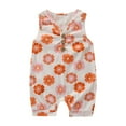 thumbnail image 1 of Siilsaa Bodysuit for Kids Baby Girls Floral Cute Short Sleeve Romper Bodysuit Clothes Orange,80, 1 of 7