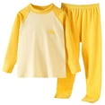 thumbnail image 1 of Siilsaa Boys Girls 2 Pcs Color Blocking Long Sleeve T-Shirts Tops and Pants Kids Baby Boy Winter Clothes Yellow,6-7 Years, 1 of 5