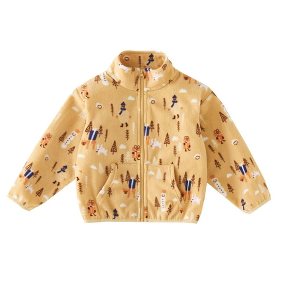 Siilsaa Boys Girls Jacket, Windbreaker Tie-dye Outerwear Lightweight Kids Hooded Coat Light Khaki,2-3 Years