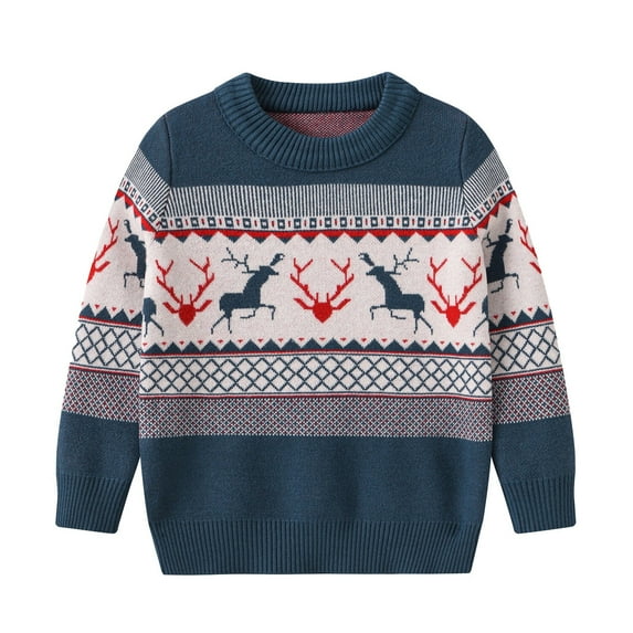 Siilsaa Boys'and Toddler Long Sleeve Sweaters Seasonal Blue,10-11 Years