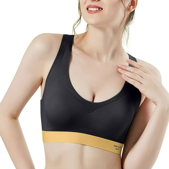 Siilsaa Bralettes for Women Sports Bras for Women Support Underwire Cross Back Large Bust Cool Comfort Molded Cup Black,3XL