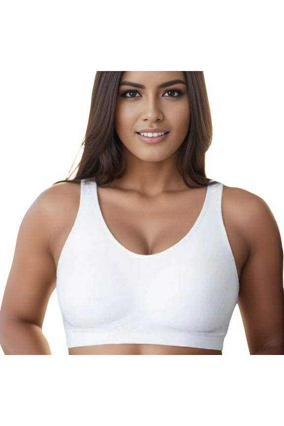 Bras for Women Wirefree - Wireless Bra, Everyday Bras, Bras for Women No Underwire White,2XL