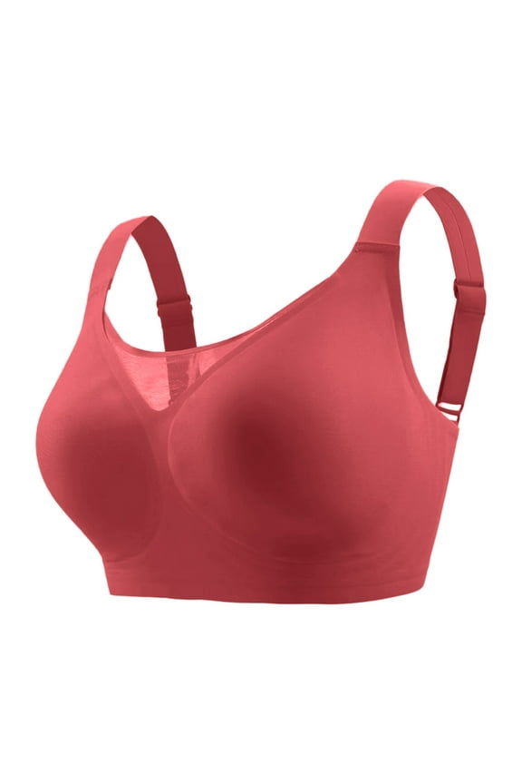 Bras for Women Wireless Sexy Lace Bras for Women Plus Size Push Up Bra Full Coverage Underwire Bra Red,XL