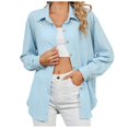 thumbnail image 1 of Siilsaa Cardigan Long Sleeve V-Neck Button Down Cardigan Knit Shrugs Sweater Blue,2XL, 1 of 5