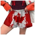 thumbnail image 1 of Siilsaa Casual Shorts for Women Women's Summer Shorts Loose-Fit Elastic Waist Cosy Shorts Casual Beach Shorts with Pockets Red,M, 1 of 1