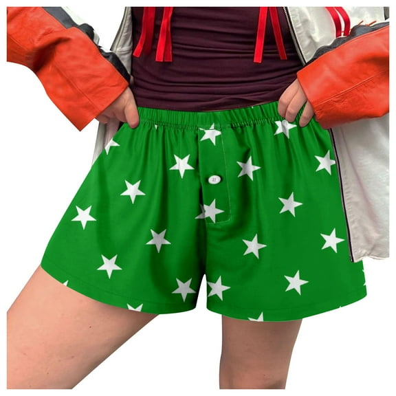 Siilsaa Casual Shorts for Women Womens Drawstring Shorts Summer Elastic Waist Casual Lightweight with Pockets Green,XL