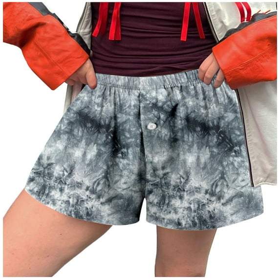 Siilsaa Casual Shorts for Women Womens Relaxed Fit High Waist Casual 2024 Hiking Outdoor Summer Shorts Dark Gray,M