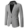 thumbnail image 1 of Siilsaa Casual Wedding Attire for Men Jacket Wedding Blazer One Button Dress Suit for Dinner,Prom,Party Black,M, 1 of 5