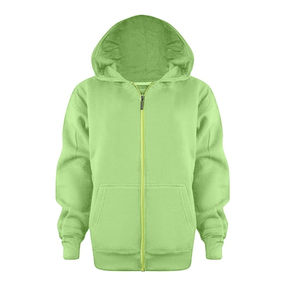 Siilsaa Children's, Boys and Girls' Looped Patch Pockets, Zippered Hoodies, Solid Color Hooded, Cardigan Jacket(Green,18-24 Months)
