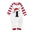 thumbnail image 1 of Siilsaa Christmas Family Matching Pajamas Christmas Pjs Holiday Nightwear Sleepwear Sets Long Sleeve Pjs Brick Red,18-24 Months, 1 of 4